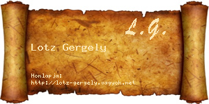 Lotz Gergely névjegykártya